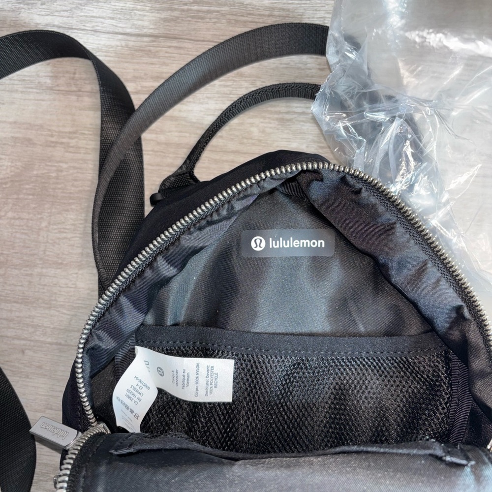 Lululemon Bag City Adventurer Backpack Micro Black+Silver Mini Bag Purse Soldout - Picture 8 of 8